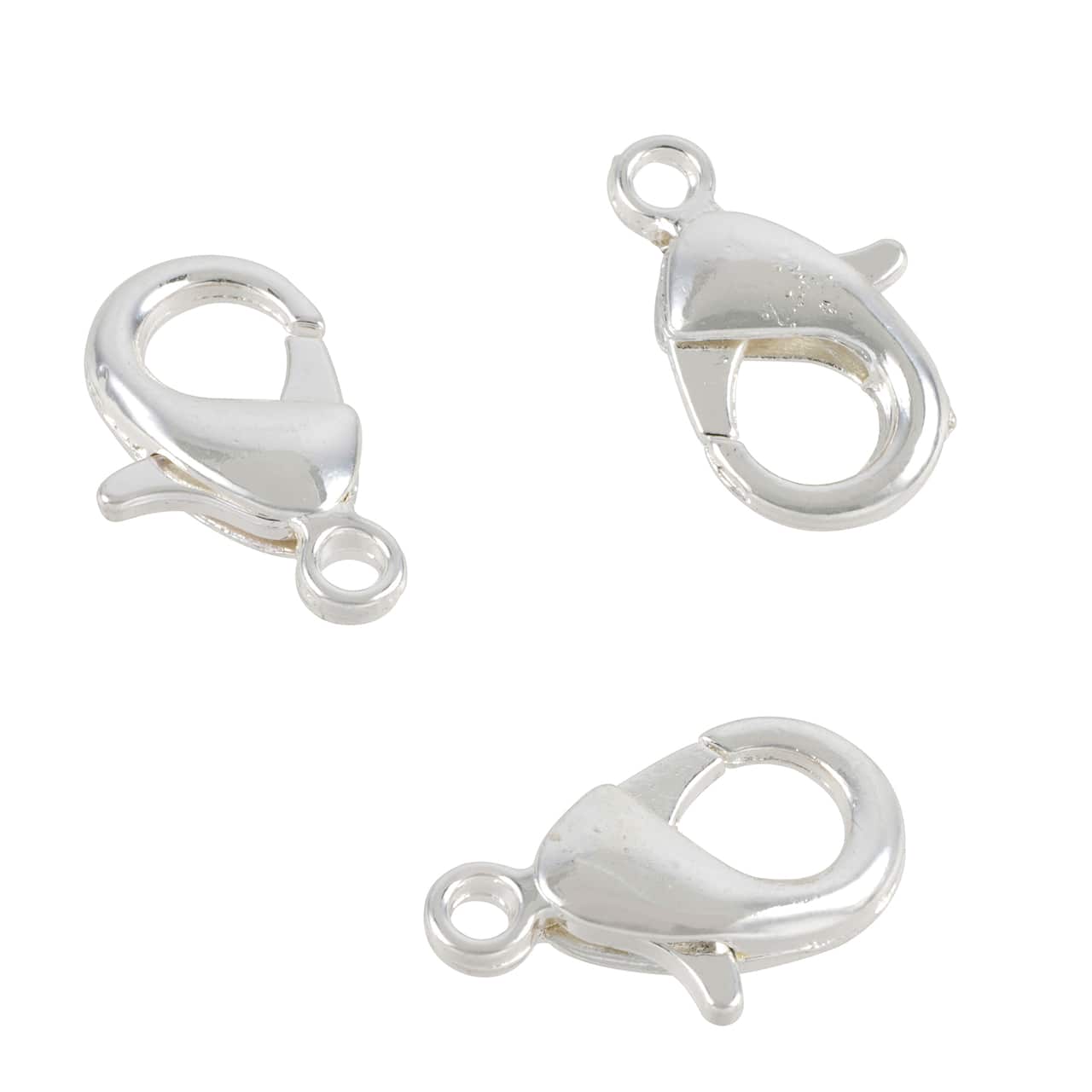 12 Packs: 10 ct. (120 total) 15mm Silver Finish Lobster Clasps by Bead Landing™